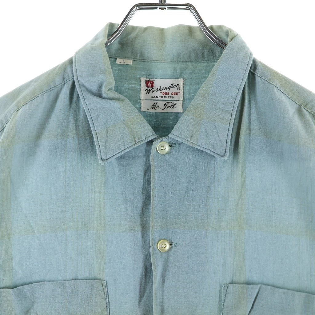 VINTAGE(ヴィンテージ) 60S VINTAGE WASHINGTON DEE CEE S/S OMBRE CHECK SHIRT ヴィンテージ USA製 半袖オンブレチェックシャツ ブルー