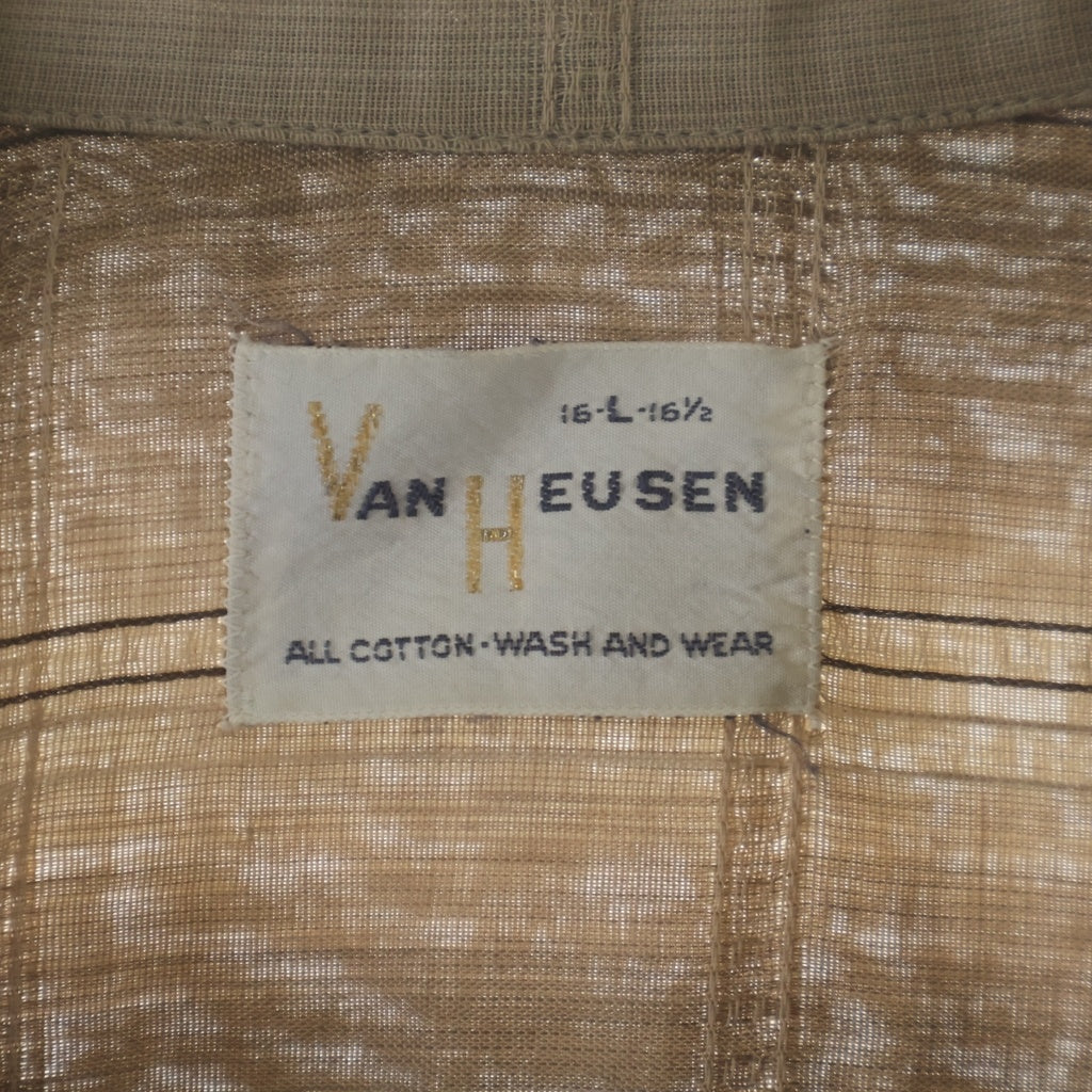 VINTAGE(ヴィンテージ) 60S VINTAGE VAN HEUSEN L/S CHECK OPEN COLLAR SHIRT ヴィンテージ ヴァンフューゼン チェック柄 長袖オープンカラー 開襟シャツ ブラウン