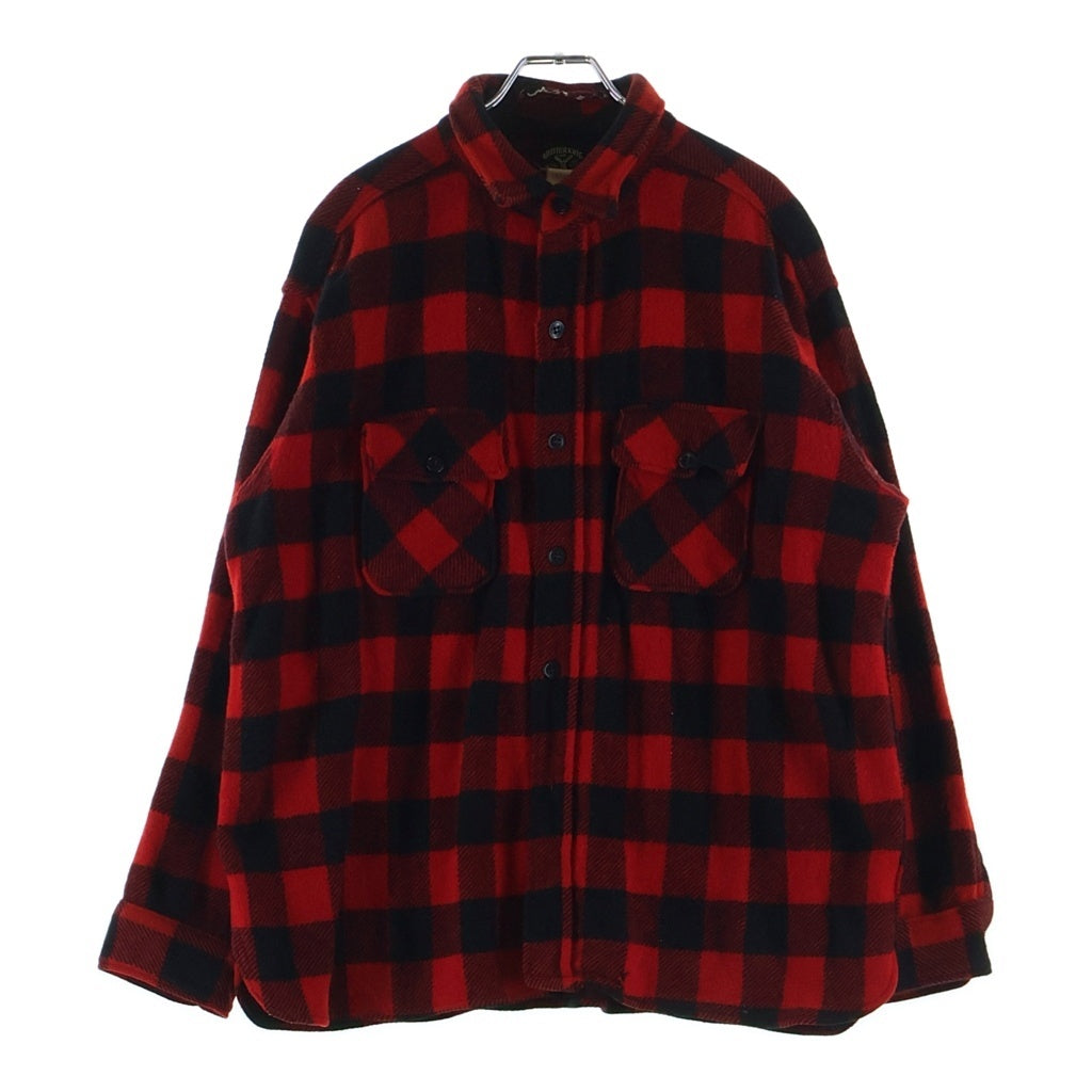 VINTAGE(ヴィンテージ) 50S VINTAGE WINTER KING L/S CHECK WOOL SHIRT ヴィンテージ ウィンターキング マチ付き チェック柄 長袖ウールシャツ レッド/ブラック