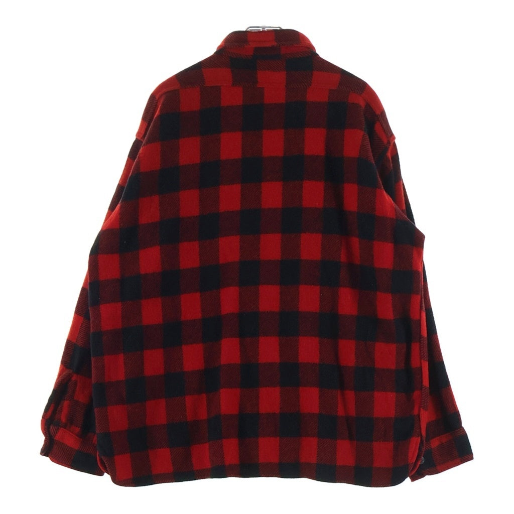 VINTAGE(ヴィンテージ) 50S VINTAGE WINTER KING L/S CHECK WOOL SHIRT ヴィンテージ ウィンターキング マチ付き チェック柄 長袖ウールシャツ レッド/ブラック