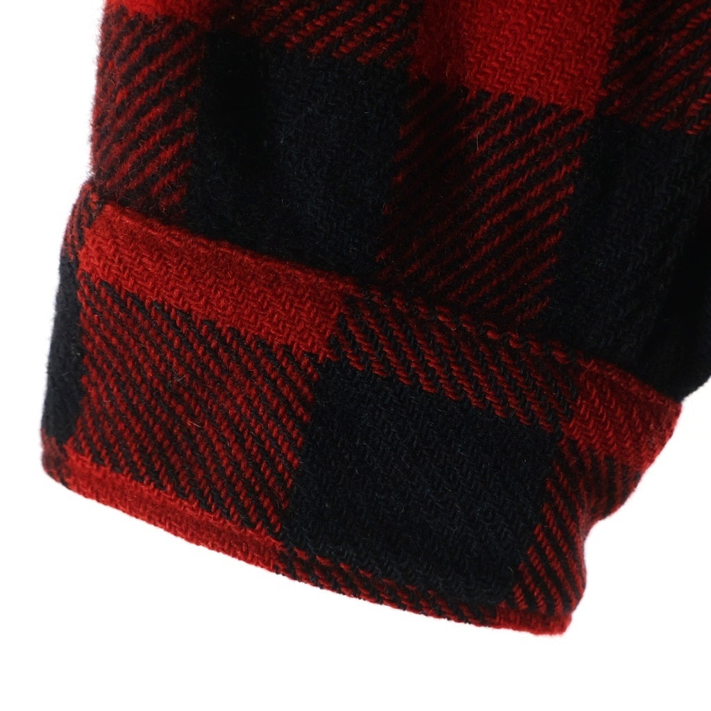 VINTAGE(ヴィンテージ) 50S VINTAGE WINTER KING L/S CHECK WOOL SHIRT ヴィンテージ ウィンターキング マチ付き チェック柄 長袖ウールシャツ レッド/ブラック