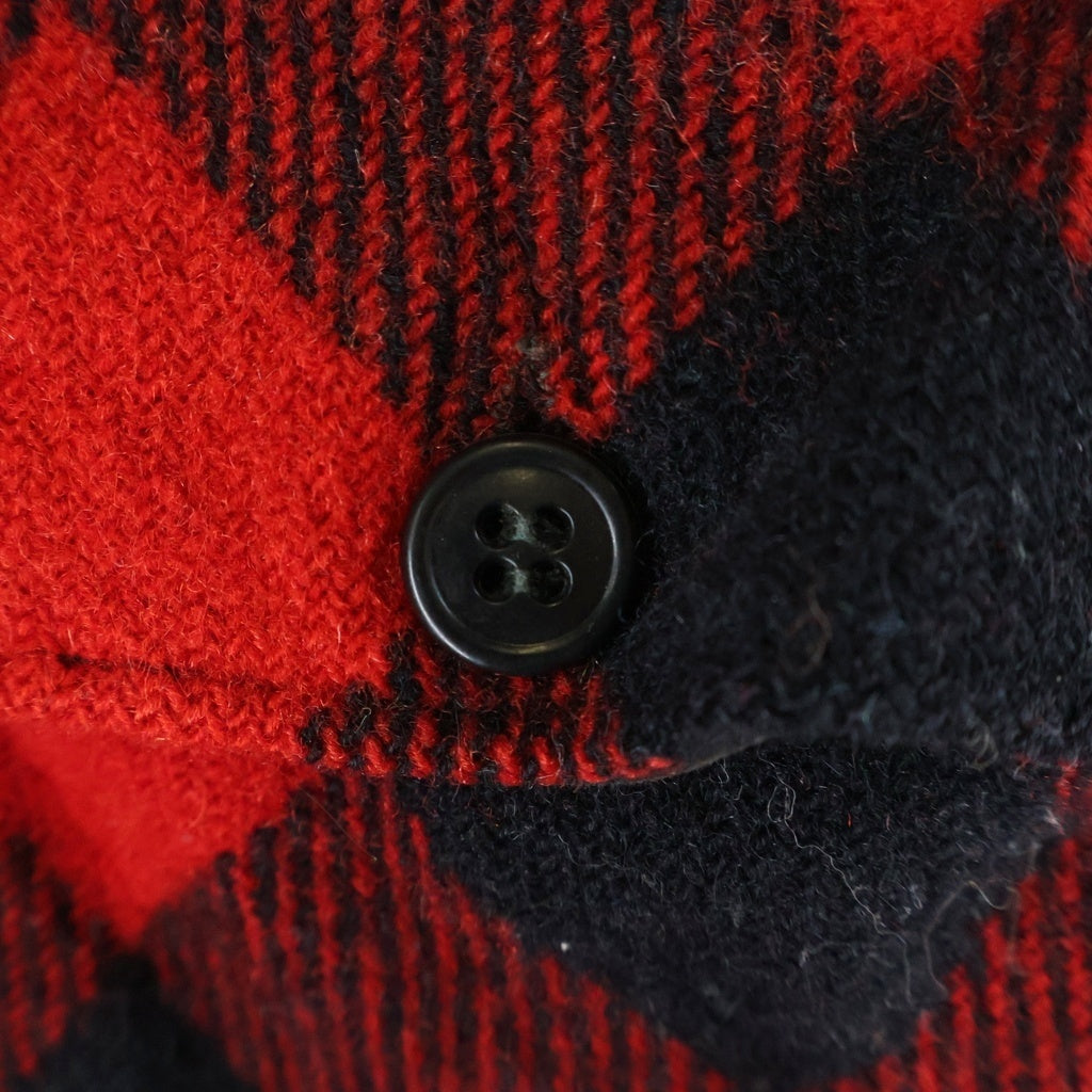 VINTAGE(ヴィンテージ) 50S VINTAGE WINTER KING L/S CHECK WOOL SHIRT ヴィンテージ ウィンターキング マチ付き チェック柄 長袖ウールシャツ レッド/ブラック