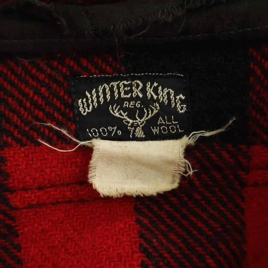 VINTAGE(ヴィンテージ) 50S VINTAGE WINTER KING L/S CHECK WOOL SHIRT ヴィンテージ ウィンターキング マチ付き チェック柄 長袖ウールシャツ レッド/ブラック