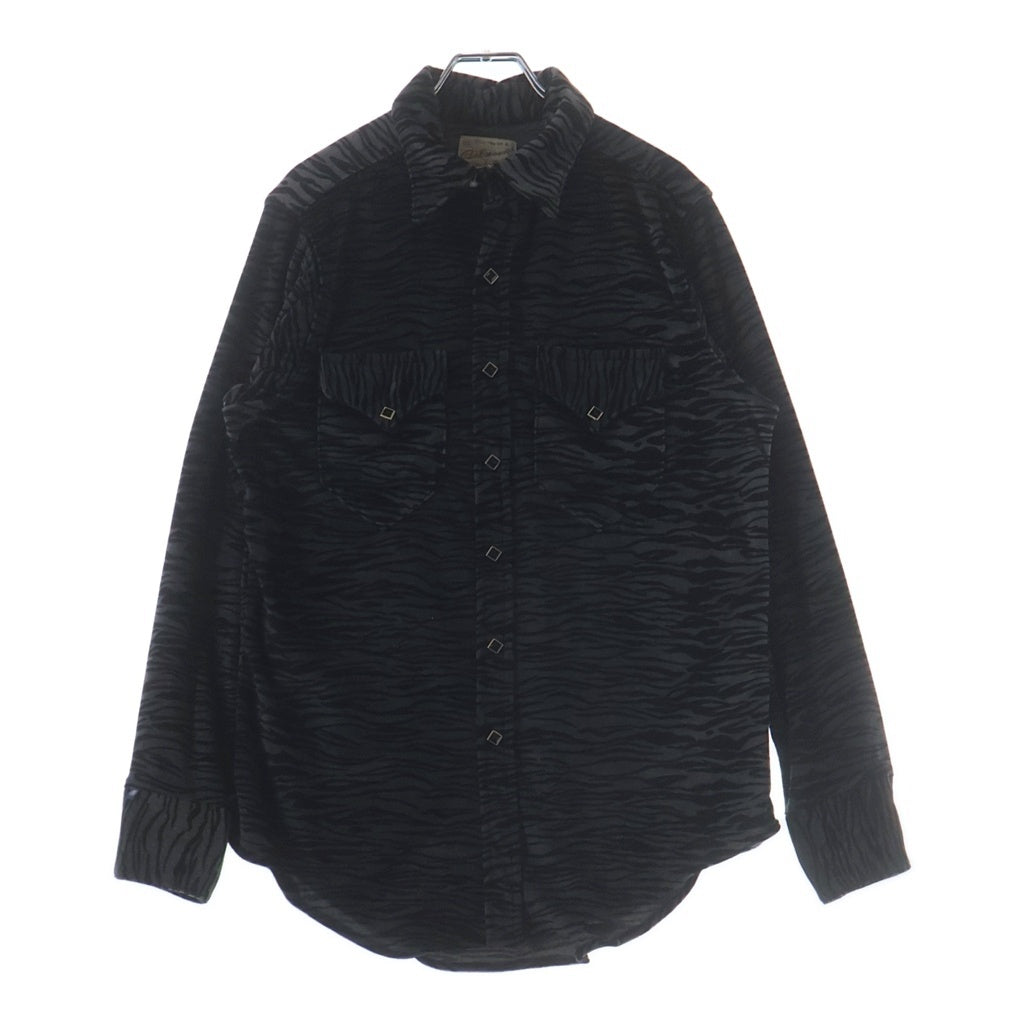 VINTAGE(ヴィンテージ) 60-70S VINTAGE ROCK MOUNT L/S WESTERN SHIRT ヴィンテージ ロックマウント USA製 ベロア 長袖ウェスタンシャツ グレー/ブラック