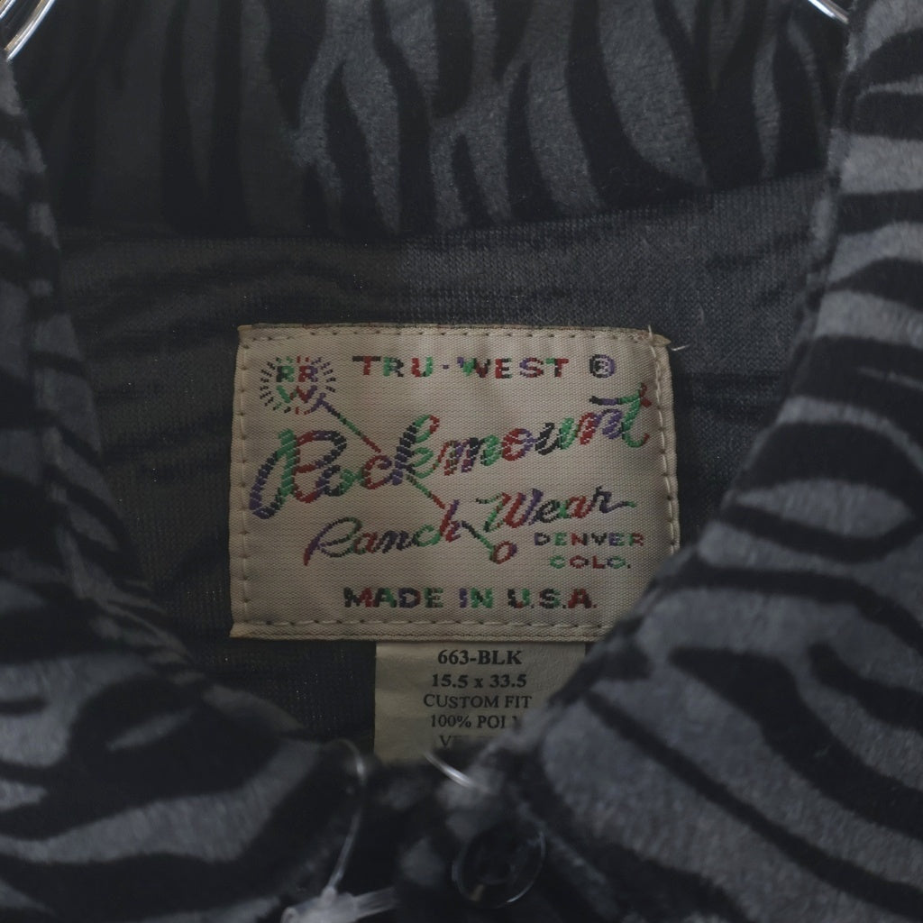 VINTAGE(ヴィンテージ) 60-70S VINTAGE ROCK MOUNT L/S WESTERN SHIRT ヴィンテージ ロックマウント USA製 ベロア 長袖ウェスタンシャツ グレー/ブラック