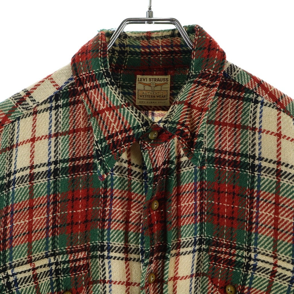Levi's(リーバイス) 40S VINTAGE WESTERN WEAR L/S ヴィンテージ ロングホーンタグ チェック柄 長袖シャツ レッド/グリーン/ベージュ