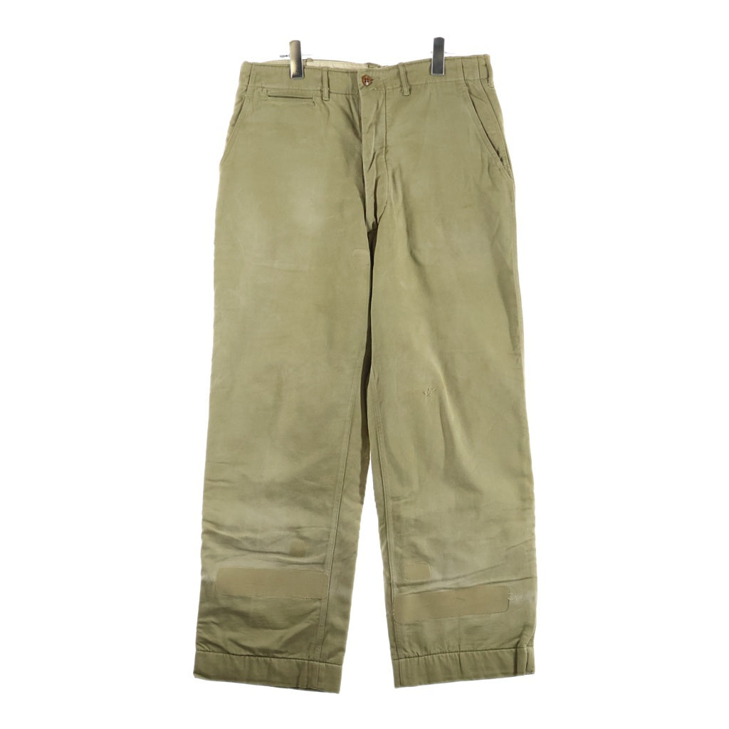VINTAGE(ヴィンテージ) 40S M-41 U.S.ARMY WOOL-LINED CHINO TROUSERS ヴィンテージ ユーエスアーミー 米国陸軍 ウールライナー付 尿素ボタン ボタンフライ チノパンツ ベージュ