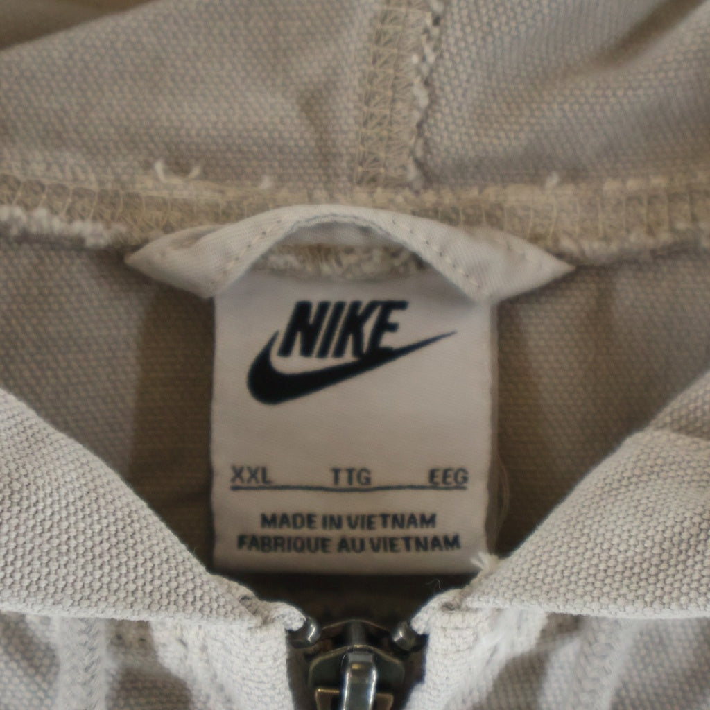 NIKE(ナイキ) LIFE UL DYE FULLZIP JACKET コットンキャンバス地 ジップアップフーデッドジャケット グレー FZ6576-014