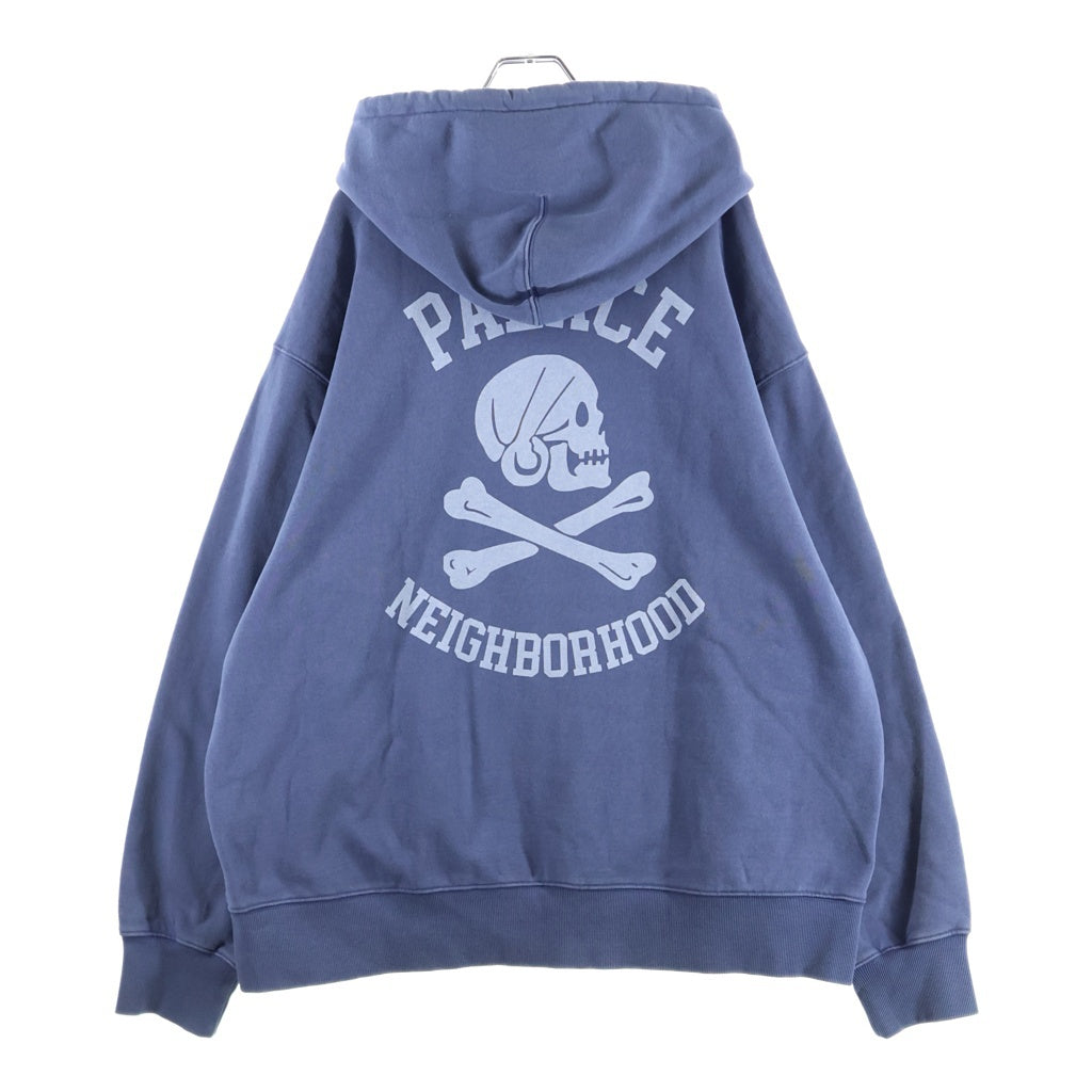 Palace Skateboards(パレススケートボーズ) 25SS ×NEIGHBORHOOD SKULL ZIP HOOD ネイバーフッド ロゴプリント ジプアップスウェットパーカー フーディー ネイビー