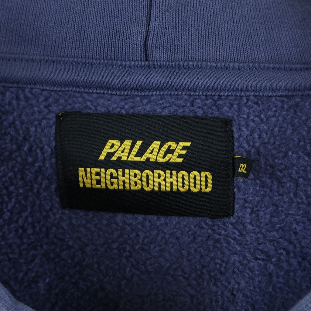 Palace Skateboards(パレススケートボーズ) 25SS ×NEIGHBORHOOD SKULL ZIP HOOD ネイバーフッド ロゴプリント ジプアップスウェットパーカー フーディー ネイビー