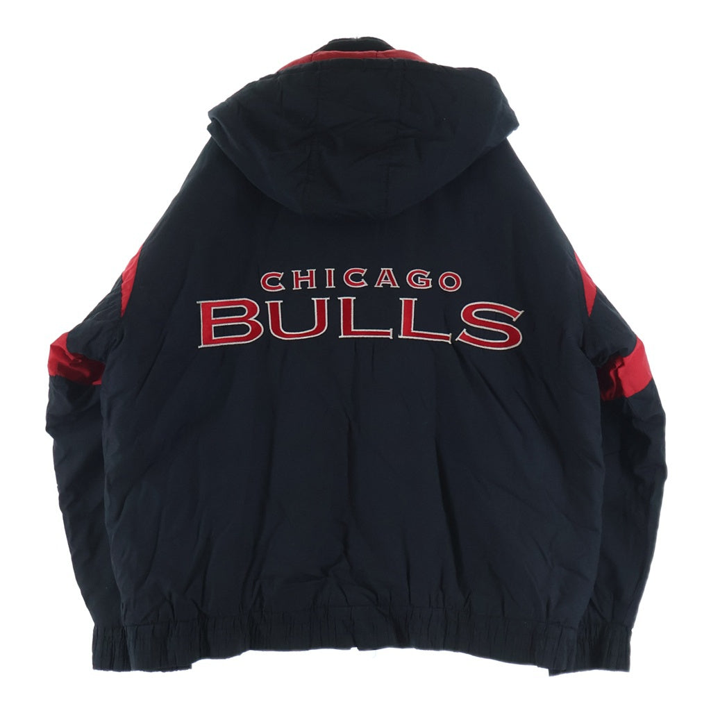 VINTAGE(ヴィンテージ) 90S VINTAGE LOGO 7 CHICAGO BULLS ヴィンテージ ロゴセブン シカゴブルズ ロゴ刺繍 中綿フーデッドジャケット ブラック/レッド