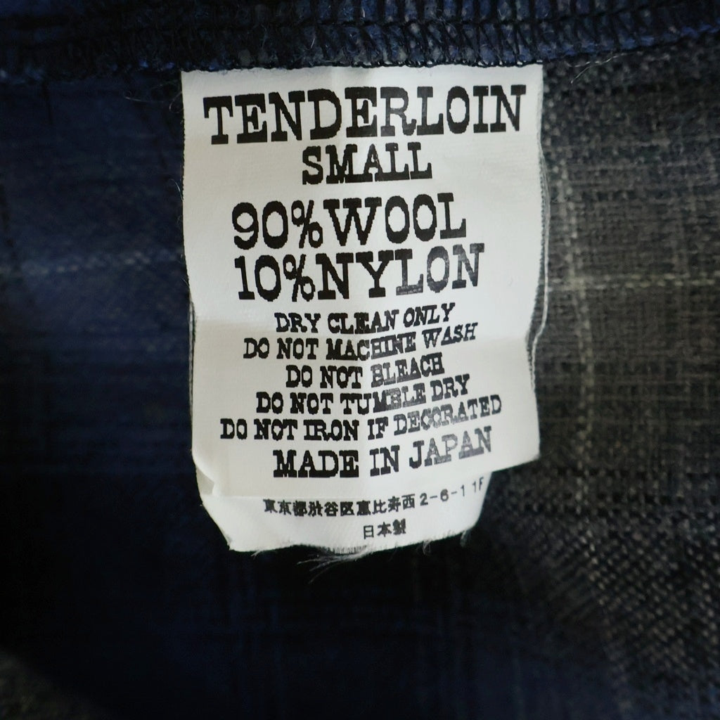 TENDERLOIN(テンダーロイン) 08AW T-WOOL SHT ウール オンブレチェック 長袖オープンカラーシャツ ブルー
