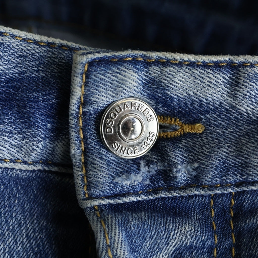DSQUARED2(ディースクエアード) Sailor Jean セイラー ペンキ ダメージ加工 テーパードデニムパンツ インディゴ S74LB1497