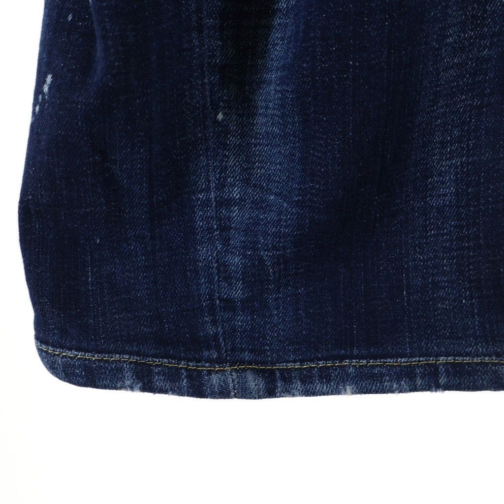 DSQUARED2(ディースクエアード) Tidy Biker Jean ティディ バイカー ペンキ ダメージ加工 スリムフィットデニムパンツ インディゴ S74LB1495
