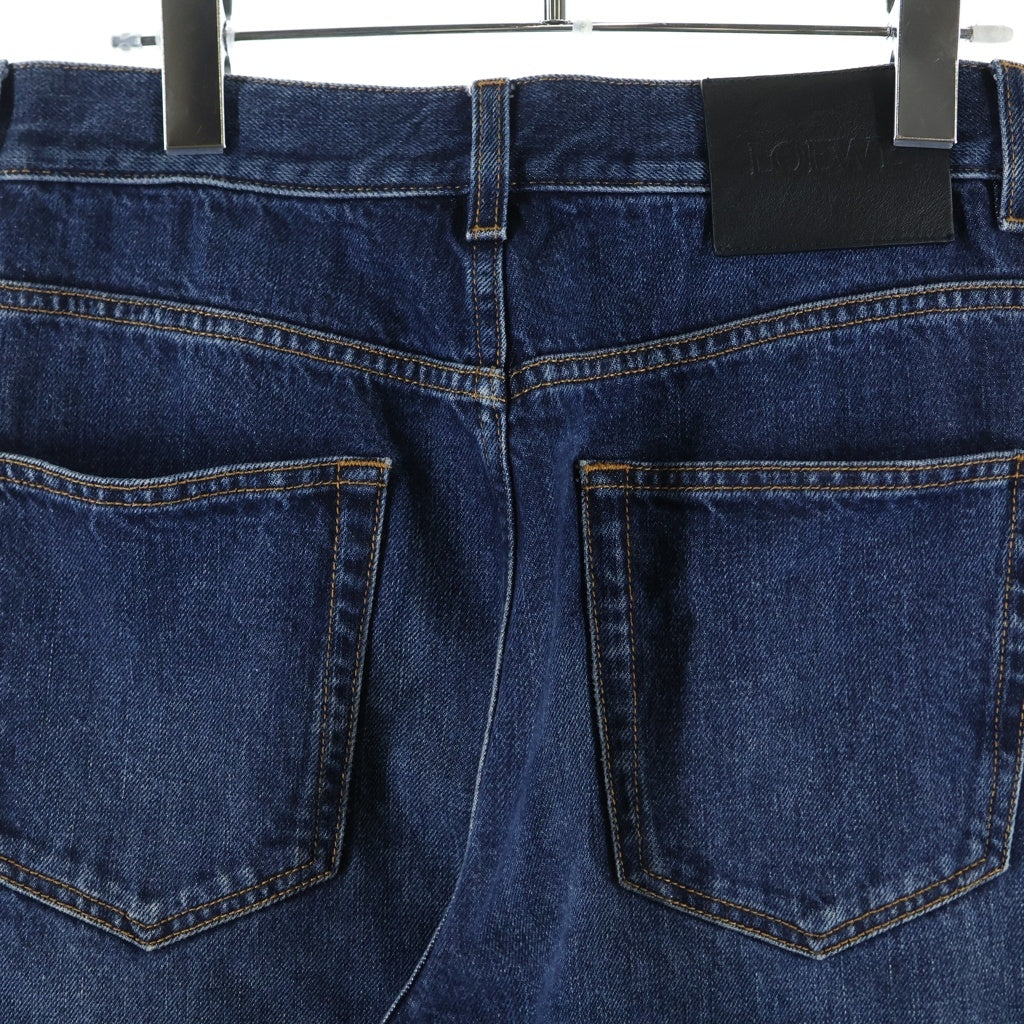 LOEWE(ロエベ) TURN-UP DENIM JEANS フィッシャーマン ターンアップ ボタンフライ ストレートデニムパンツ インディゴ H526Y11W33