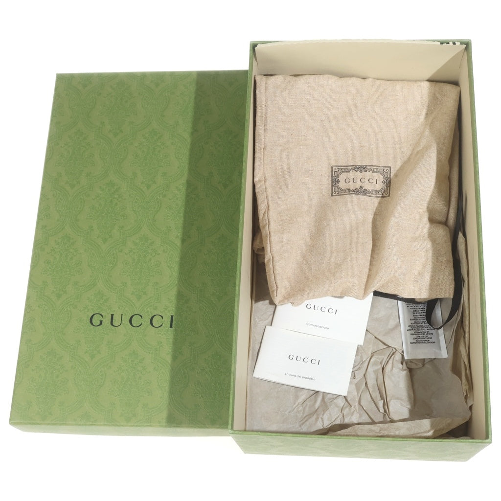 GUCCI(グッチ) Gゴールド金具 フリンジ付 キルトタッセルレザーローファー ブラウン 714680