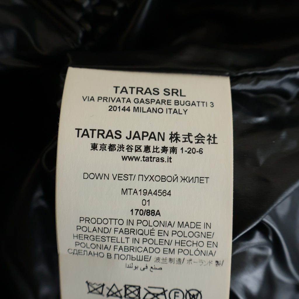 TATRAS(タトラス) POSEIDONE ポセイドン フーデッド ダウンベスト ブラック MTA19A4564