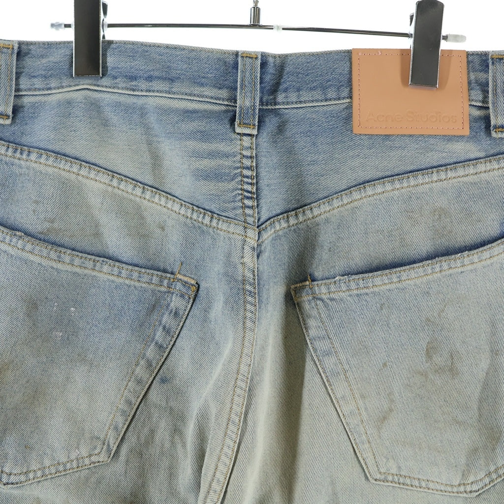 Acne Studios(アクネ ストゥディオズ) 2023M FN Trafalgar スーパーバギーフィットジーンズ ユーズド加工 ボタンフライデニムパンツ インディゴ B00343