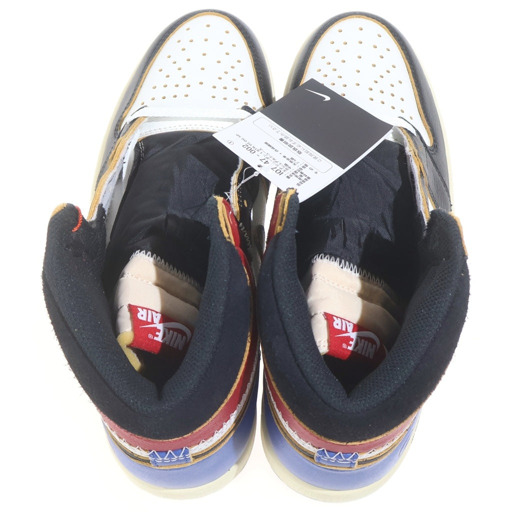 NIKE(ナイキ) ×FRAGMENT DESIGN ×UNION AIR JORDAN 1 HIGH OG フラグメントデザイン ユニオン エアージョーダン ハイカットスニーカー マルチカラー US9/27cm IO7847-002