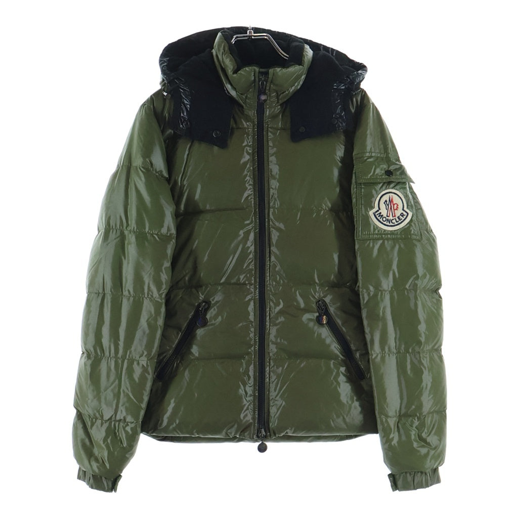 MONCLER(モンクレール) BADIA バディア パッチデザイン ナイロン フーデッドダウンジャケット カーキ 45308