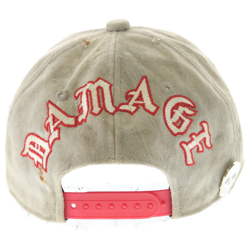 READY MADE(レディメイド) 24AW CAP/WHITE ユーズド加工 ベースボールキャップ 帽子 グレー RECL-CO-WH-00-00-293