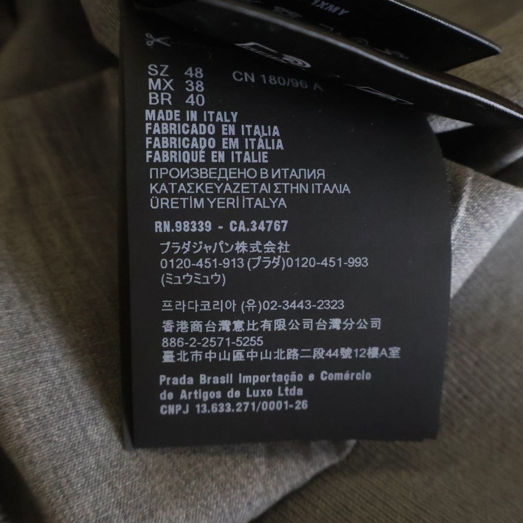 PRADA(プラダ) 25SS ライトウェイトウール ボンバージャケット ジップアップブルゾン グレー SGC874
