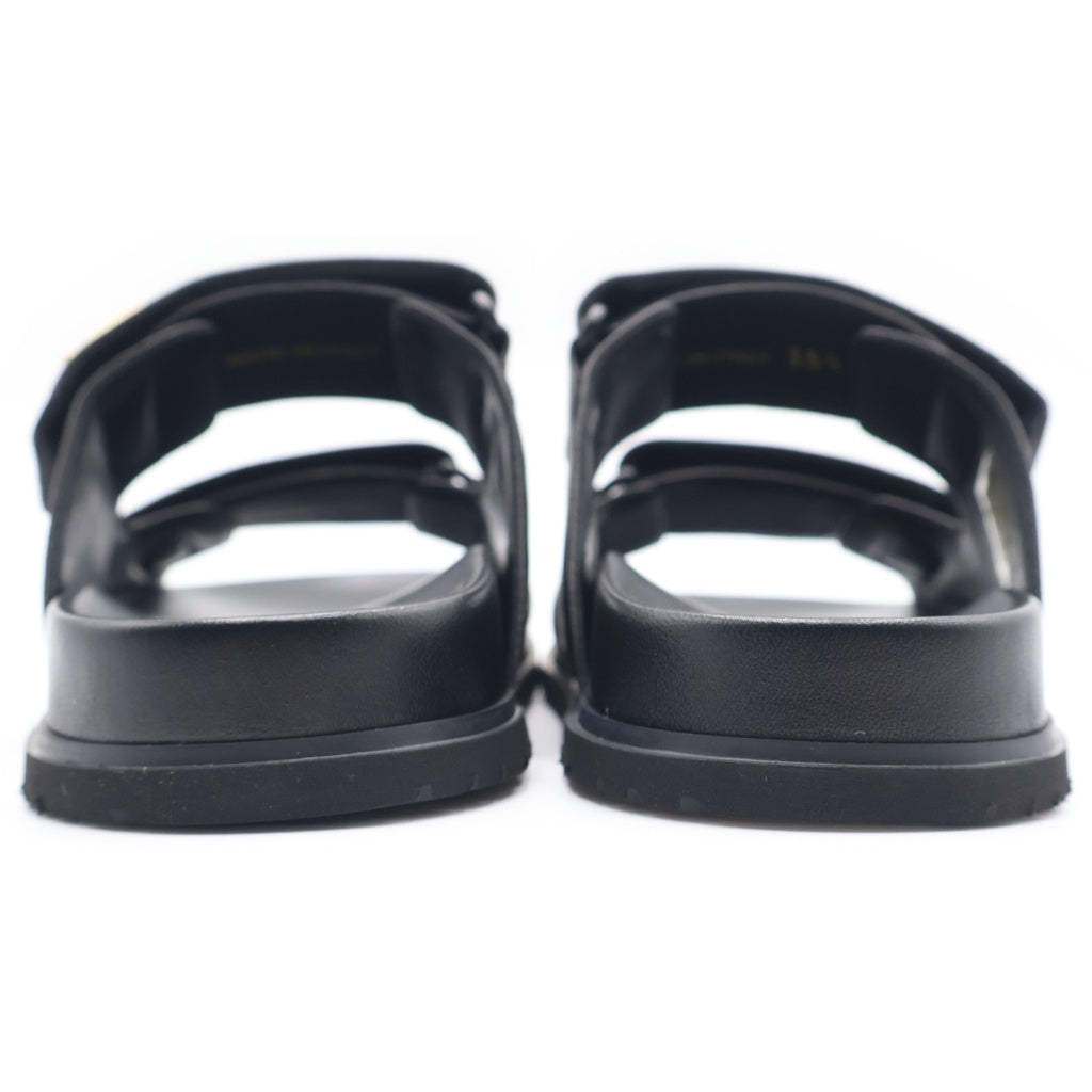 PRADA(プラダ) 25AW LEATHER SANDAL トライアングルロゴプレート ベルクロ ナッパレザーサンダル レディース ブラック 1XX755