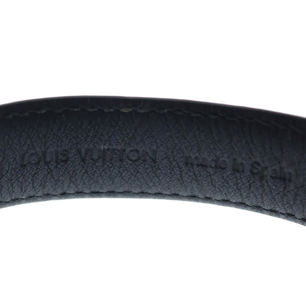 LOUIS VUITTON(ルイヴィトン) ブレスレット LV スリム モノグラム レザーブレスレット ブラック M6456 レディース