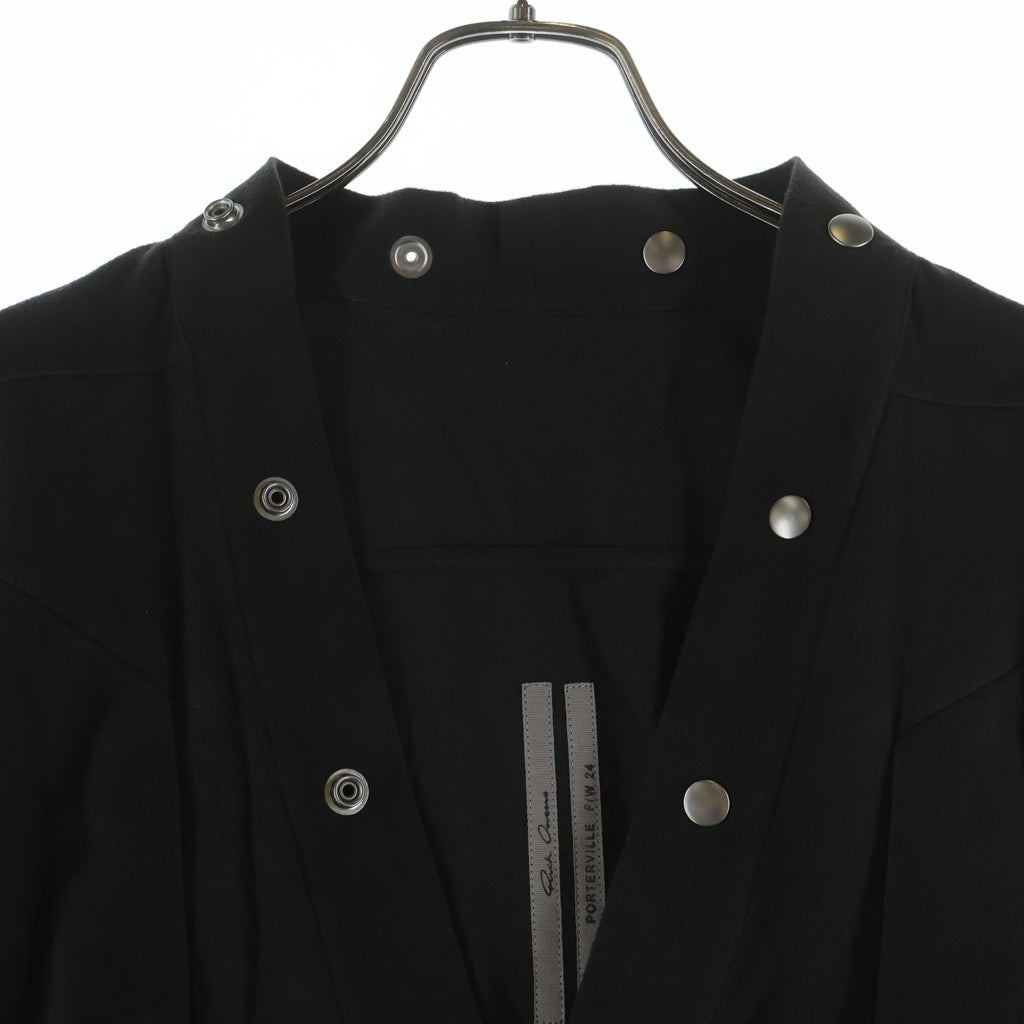 Rick Owens(リックオウエンス) 24AW LARRY FOGPOCKET SHIRT ラリー フォグポケット 長袖シャツ チャコールグレー RU02D6287-FL