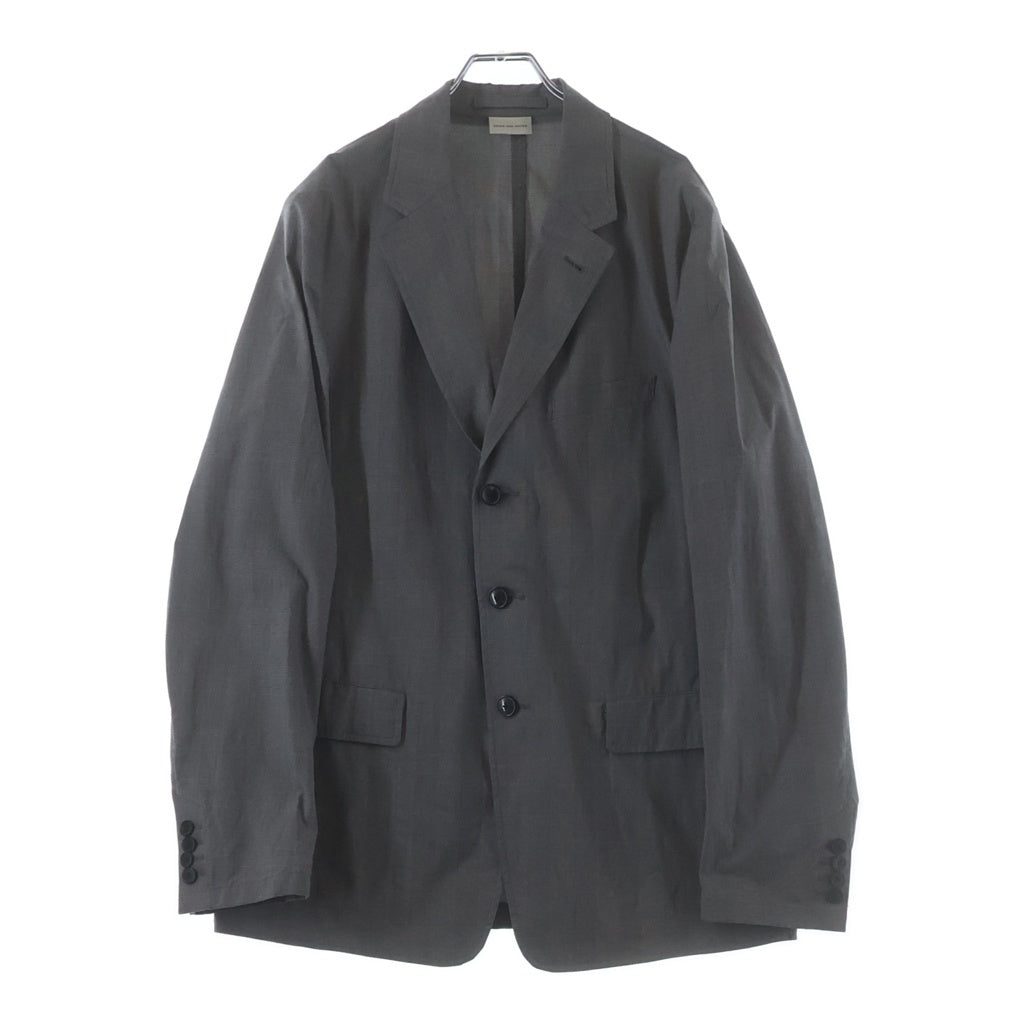 DRIES VAN NOTEN(ドリスヴァンノッテン) BILBO 1465 M.W.JACKET ビルボ グレンチェック コットン 3B アンコンジャケット グレー 855.020414-1465-802