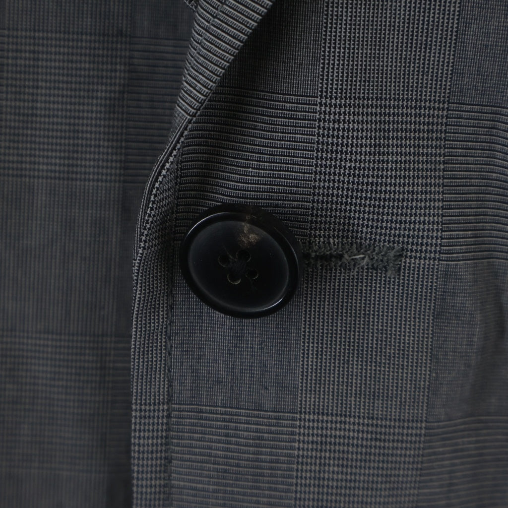 DRIES VAN NOTEN(ドリスヴァンノッテン) BILBO 1465 M.W.JACKET ビルボ グレンチェック コットン 3B アンコンジャケット グレー 855.020414-1465-802