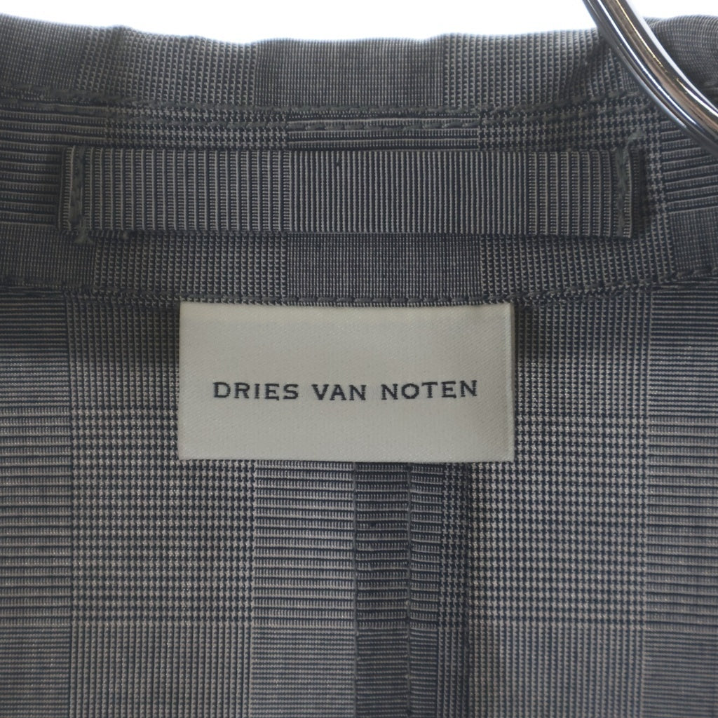 DRIES VAN NOTEN(ドリスヴァンノッテン) BILBO 1465 M.W.JACKET ビルボ グレンチェック コットン 3B アンコンジャケット グレー 855.020414-1465-802
