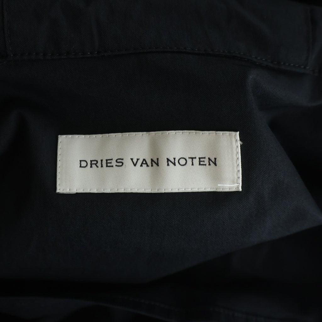 DRIES VAN NOTEN(ドリスヴァンノッテン) 25SS CARROCK 1147 M.W.SHIRT キャロック ハーフジップ フーデッド長袖シャツ ブラック 855.020738-1147-900