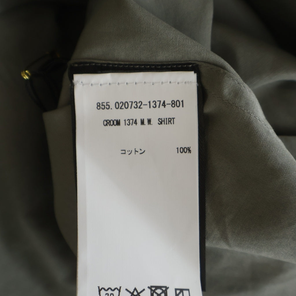 DRIES VAN NOTEN(ドリスヴァンノッテン) CROOM 1374 M.W.SHIRT クルーム コットン レギュラーカラー 長袖シャツ グレー 855.020732-1374-801