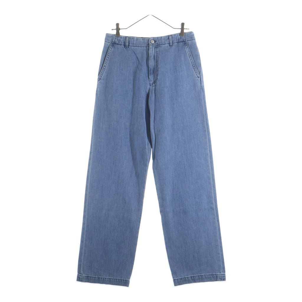 DRIES VAN NOTEN(ドリスヴァンノッテン) 24AW DENIM CHINO ロゴレザーパッチ ワイド デニム チノワークパンツ インディゴ 242-020935