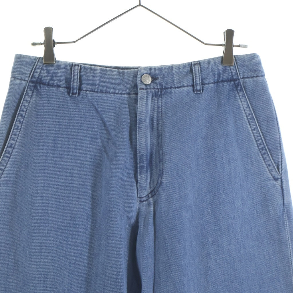 DRIES VAN NOTEN(ドリスヴァンノッテン) 24AW DENIM CHINO ロゴレザーパッチ ワイド デニム チノワークパンツ インディゴ 242-020935
