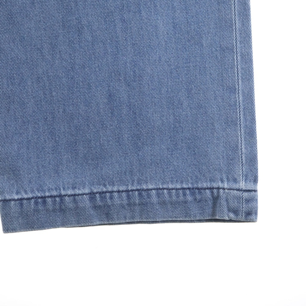 DRIES VAN NOTEN(ドリスヴァンノッテン) 24AW DENIM CHINO ロゴレザーパッチ ワイド デニム チノワークパンツ インディゴ 242-020935