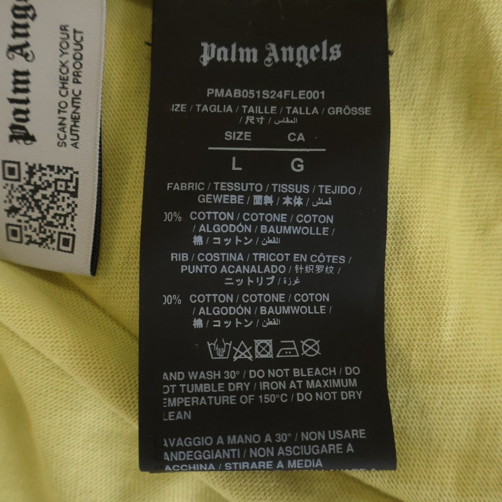 Palm Angels(パームエンジェルス) PALM OASIS TEE L/S 両面プリント クルーネック 長袖Tシャツ カットソー イエロー PMAB051S24FLE001