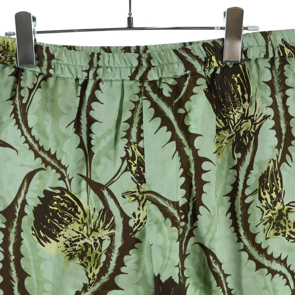 DRIES VAN NOTEN(ドリスヴァンノッテン) 25SS PARKINO 1001 M.W.PANTS パーキノ ボタニカル総柄 レーヨン イージーパンツ グリーン 251-020936