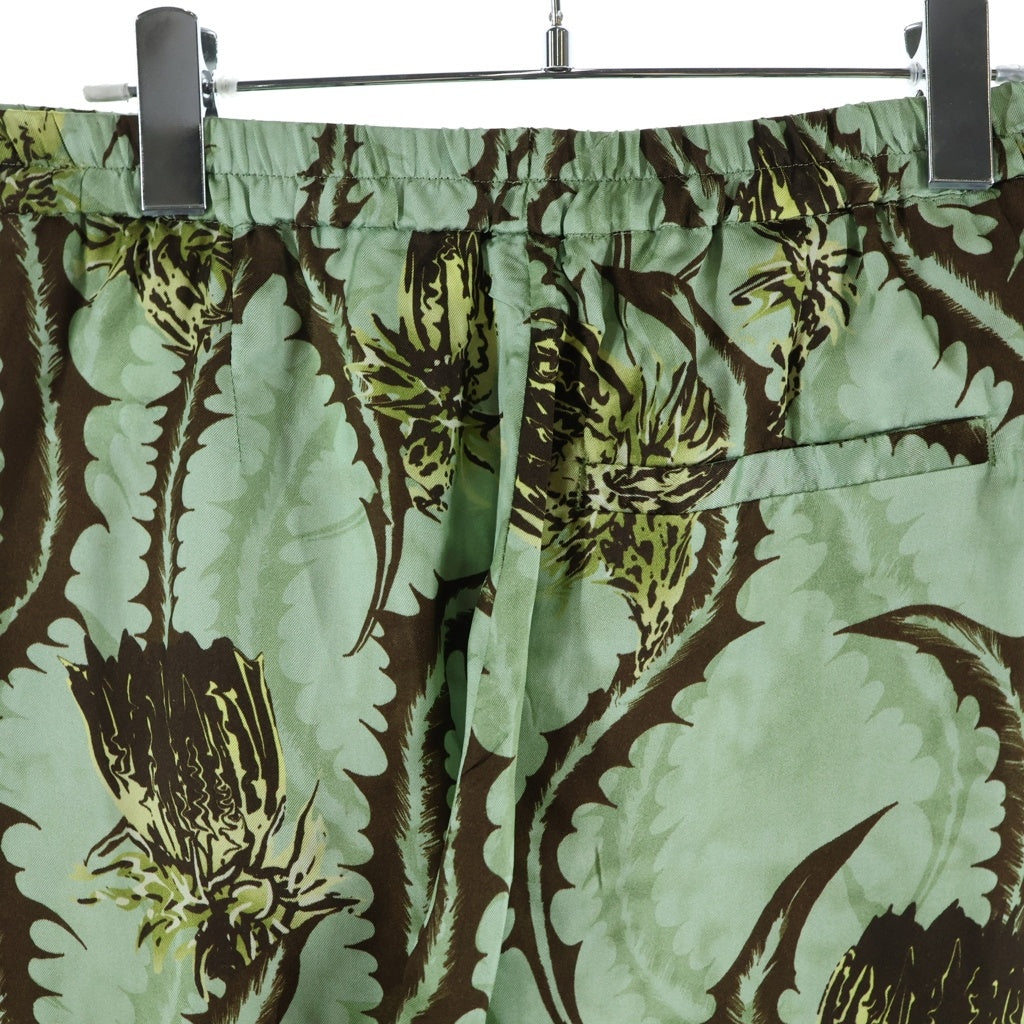 DRIES VAN NOTEN(ドリスヴァンノッテン) 25SS PARKINO 1001 M.W.PANTS パーキノ ボタニカル総柄 レーヨン イージーパンツ グリーン 251-020936