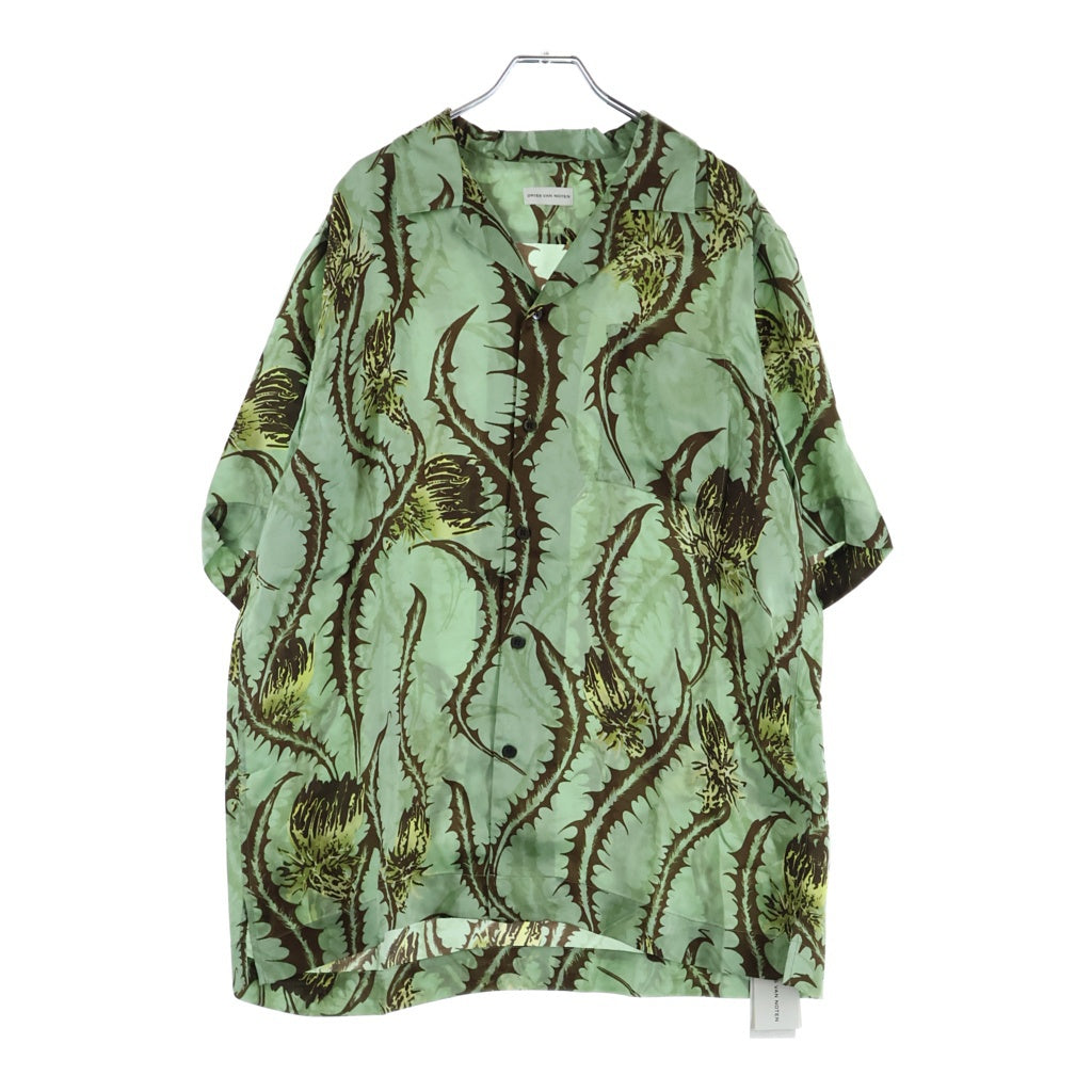 DRIES VAN NOTEN(ドリスヴァンノッテン) 25SS CARLTONE 1001 M.W.SHIRT カールトン ボタニカル総柄 レーヨン オープンカラー半袖シャツ グリーン 251-020742