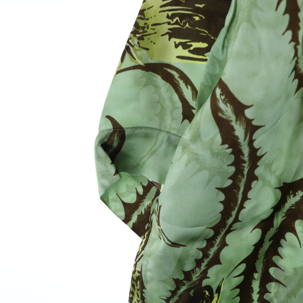 DRIES VAN NOTEN(ドリスヴァンノッテン) 25SS CARLTONE 1001 M.W.SHIRT カールトン ボタニカル総柄 レーヨン オープンカラー半袖シャツ グリーン 251-020742