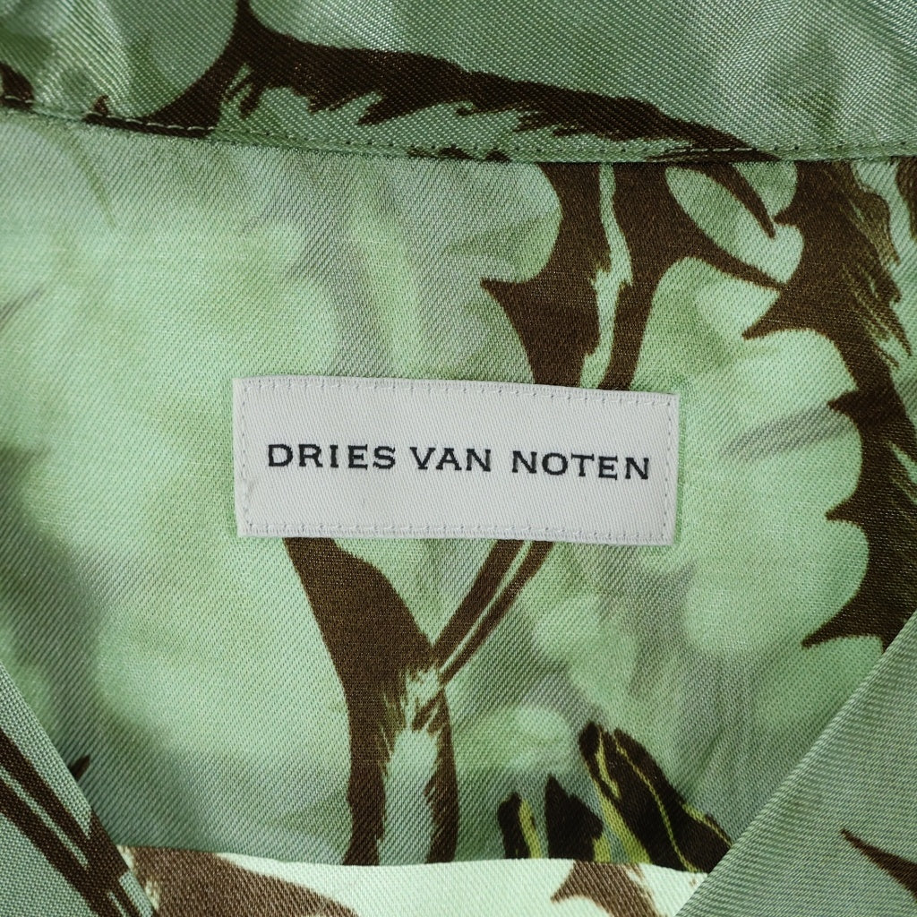 DRIES VAN NOTEN(ドリスヴァンノッテン) 25SS CARLTONE 1001 M.W.SHIRT カールトン ボタニカル総柄 レーヨン オープンカラー半袖シャツ グリーン 251-020742