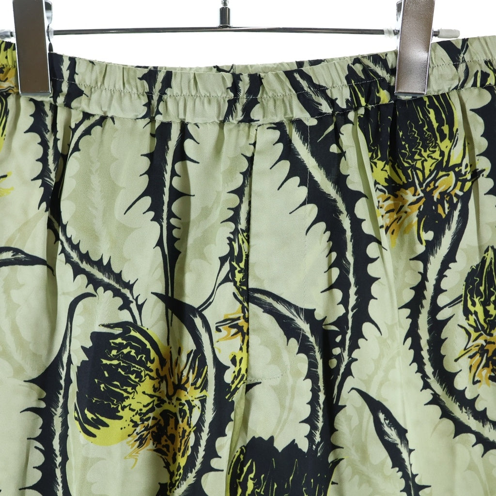 DRIES VAN NOTEN(ドリスヴァンノッテン) 25SS PARKINO 1001 M.W.PANTS パーキノ ボタニカル総柄 レーヨン イージーパンツ ベージュ/ブラック 251-020936