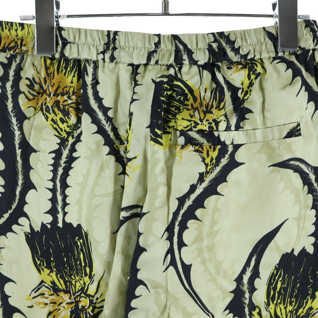 DRIES VAN NOTEN(ドリスヴァンノッテン) 25SS PARKINO 1001 M.W.PANTS パーキノ ボタニカル総柄 レーヨン イージーパンツ ベージュ/ブラック 251-020936