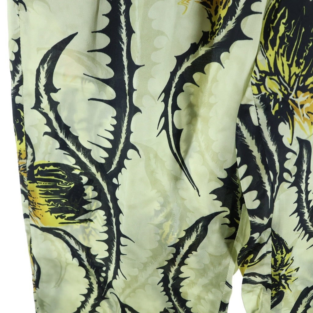 DRIES VAN NOTEN(ドリスヴァンノッテン) 25SS PARKINO 1001 M.W.PANTS パーキノ ボタニカル総柄 レーヨン イージーパンツ ベージュ/ブラック 251-020936