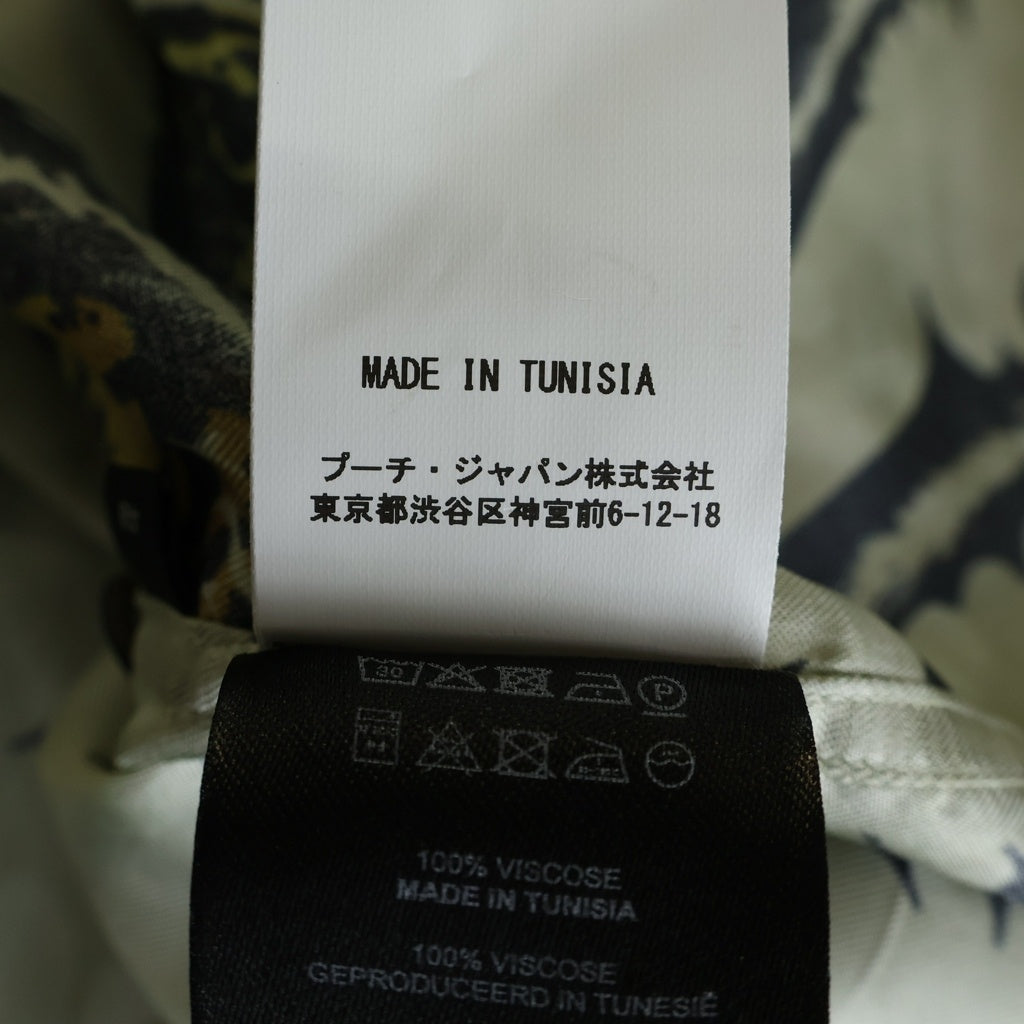 DRIES VAN NOTEN(ドリスヴァンノッテン) 25SS CARLTONE 1001 M.W.SHIRT カールトン ボタニカル総柄 レーヨン オープンカラー半袖シャツ ベージュ/ブラック 251-020742
