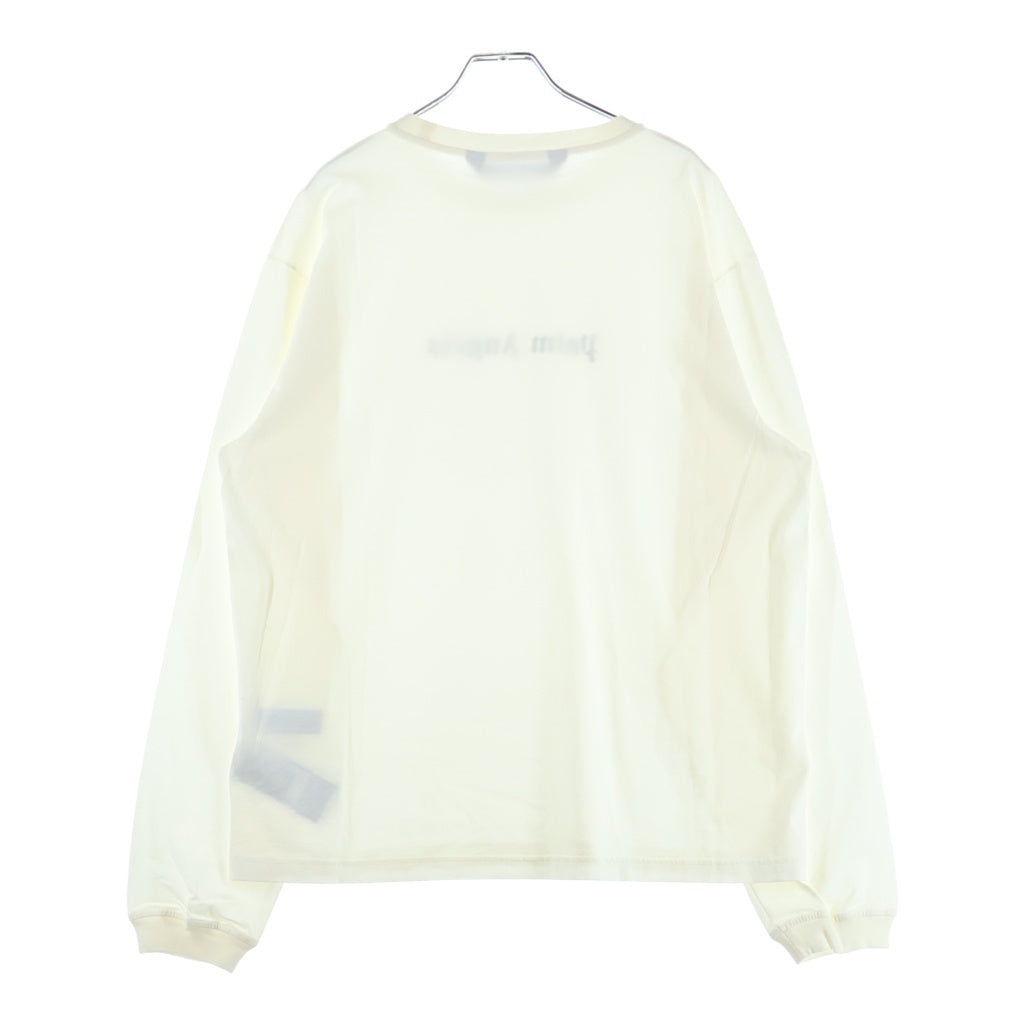 Palm Angels(パームエンジェルス) LOGO TEE L/S ロゴプリント クルーネック 長袖Tシャツ カットソー ホワイト PMAB046S24JER001