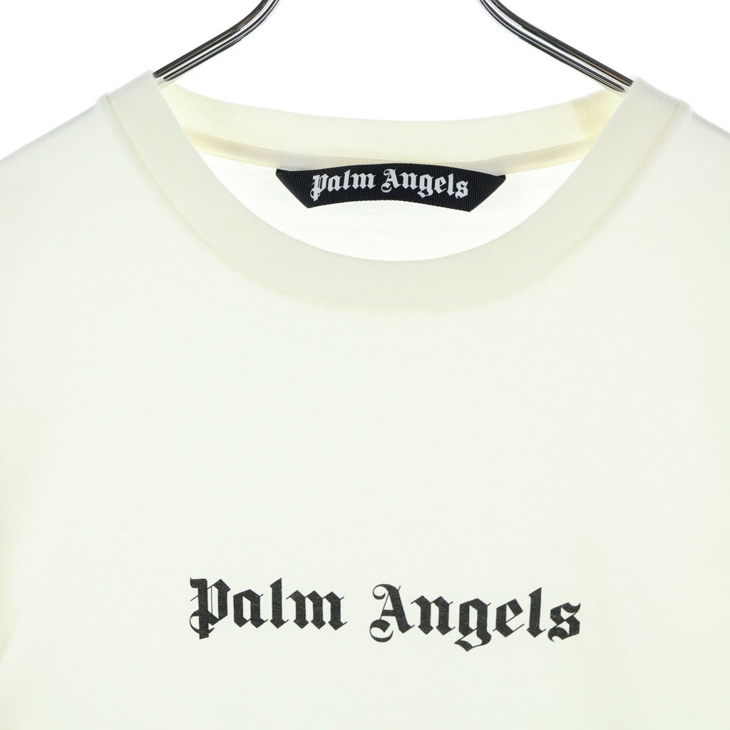 Palm Angels(パームエンジェルス) LOGO TEE L/S ロゴプリント クルーネック 長袖Tシャツ カットソー ホワイト PMAB046S24JER001