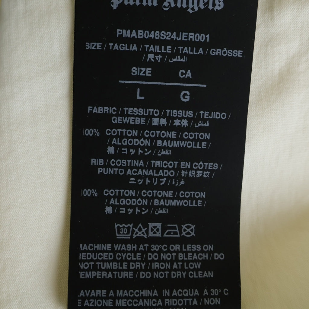 Palm Angels(パームエンジェルス) LOGO TEE L/S ロゴプリント クルーネック 長袖Tシャツ カットソー ホワイト PMAB046S24JER001